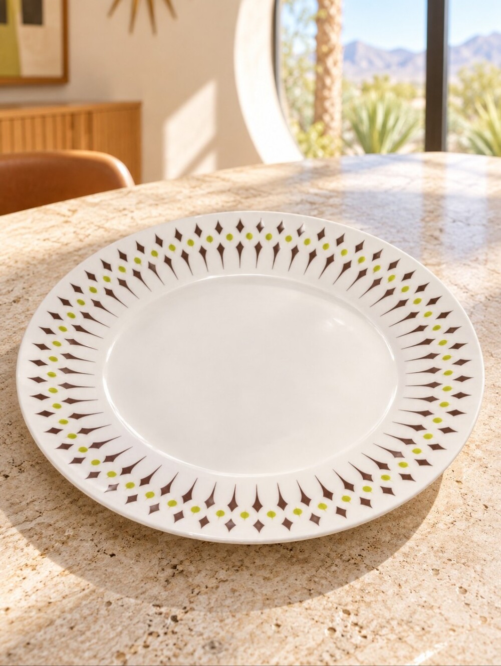 Noritake Primastone Valencia 20206 MCM Ironstone 12.5" Platter Japan Vintage7